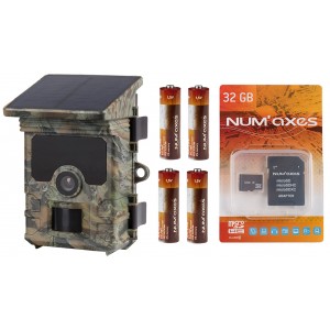 PACK PIÈGE PHOTOGRAPHIQUE NUM'AXES PIE1060 CAMO + 4 PILES LR06 & CARTE MICRO SD-HC 32 GO CLASS 10