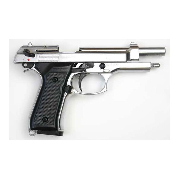 Pistolet M92 BRUNI nickelé à blanc 9mm