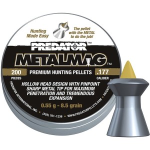 PLOMB À JUPE PREDATOR METALMAG CAL. 450 MM TÊTE POINTUE 055G BTE 200 POINTE MÉTAL JAUNE-Armurerie gare de l'est Paris 