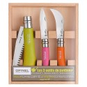 Coffret 3 outils du jardinier OPINEL : 1 scie, un couteau, une serpette.