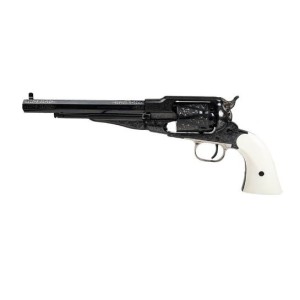 REVOLVER POUDRE NOIRE 1858 REMINGTON DELUXE GRAVEE 44 CROSSE BLANCHE